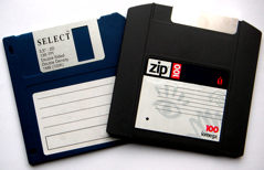 Zip cartridge and standard floppy disk