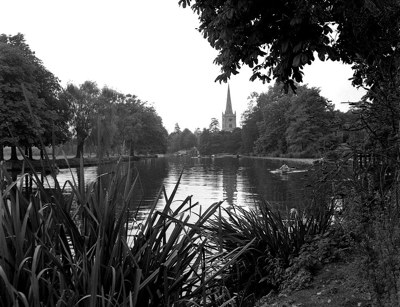 The River Avon and Holy Trinity Church: 17 August 1961.